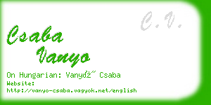 csaba vanyo business card